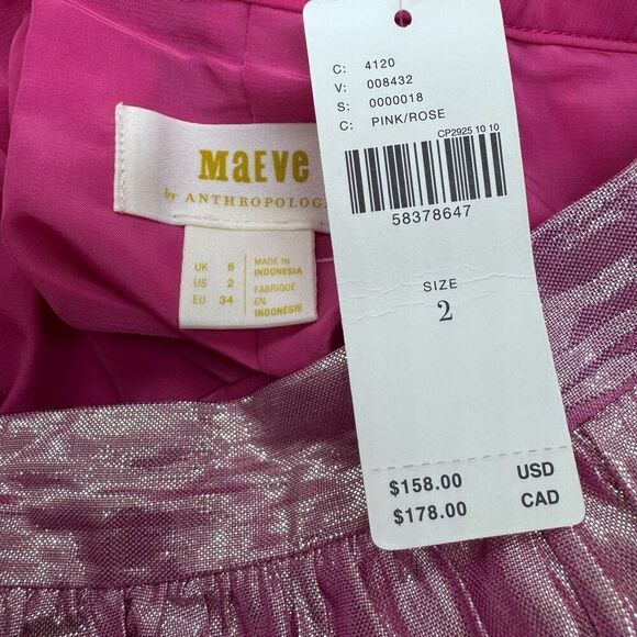 Anthropologie Maeve Alicia Crinkled Metallic Midi Skirt - Picture 9 of 9